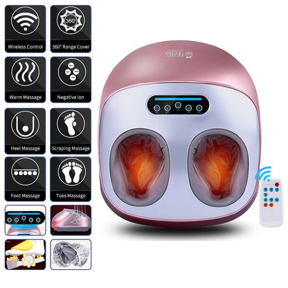 Jinkairui 220V Electric Antistress 3D Shiatsu Kneading Air Pressure Foot Massager Infrared Foot Care Machine Heating Deep Relax