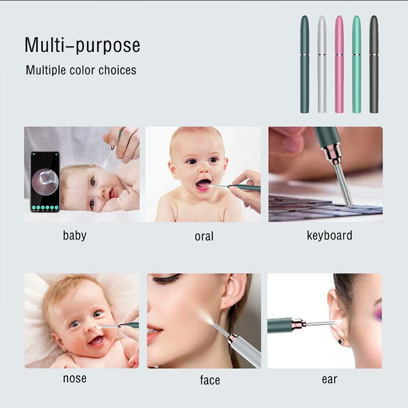 Wireless Smart Visual Ear Picking Sticks 500W HD Camera With LED Light Visible Ear Scoop Suit Ear Cleaner For iPhone Android