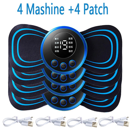 LCD Display EMS Neck Massage Electric Massager Cervical Neck Back Patch 8 Mode Pulse Muscle Stimulator Portable Relief Pain