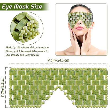 Natural Jade Eye Mask Resfriamento Sleep Eye Mask Cold Therapy Facial SPA Anti Aging Inchaço Olhos Venda Massageador Relaxamento Presente