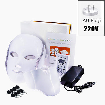 LED Beauty Mask Photon Facial Skin Care Therapy 7 Colors Neck Face Mask Beauty Care Infrared Home LED Mask Beauty