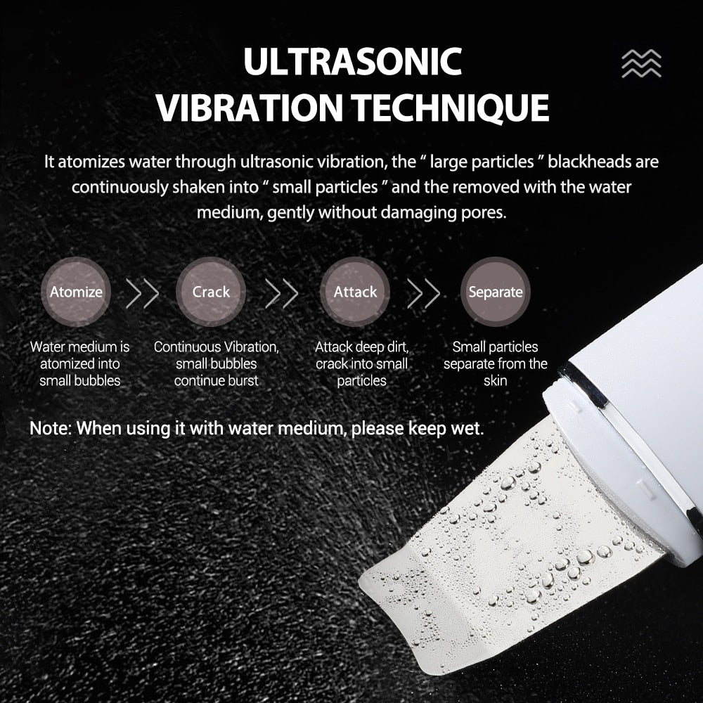 Ultrasonic Skin Scrubber Peeling Shovel EMS Microcurrent Ion Acne Blackhead Remover Face Deep Cleansing Facial Lifting Devices