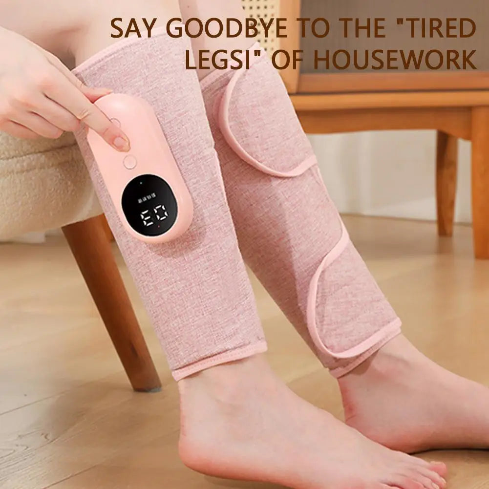 Relieve tired legs instantly with air compression heating massager for fatigue and discomfort relief.