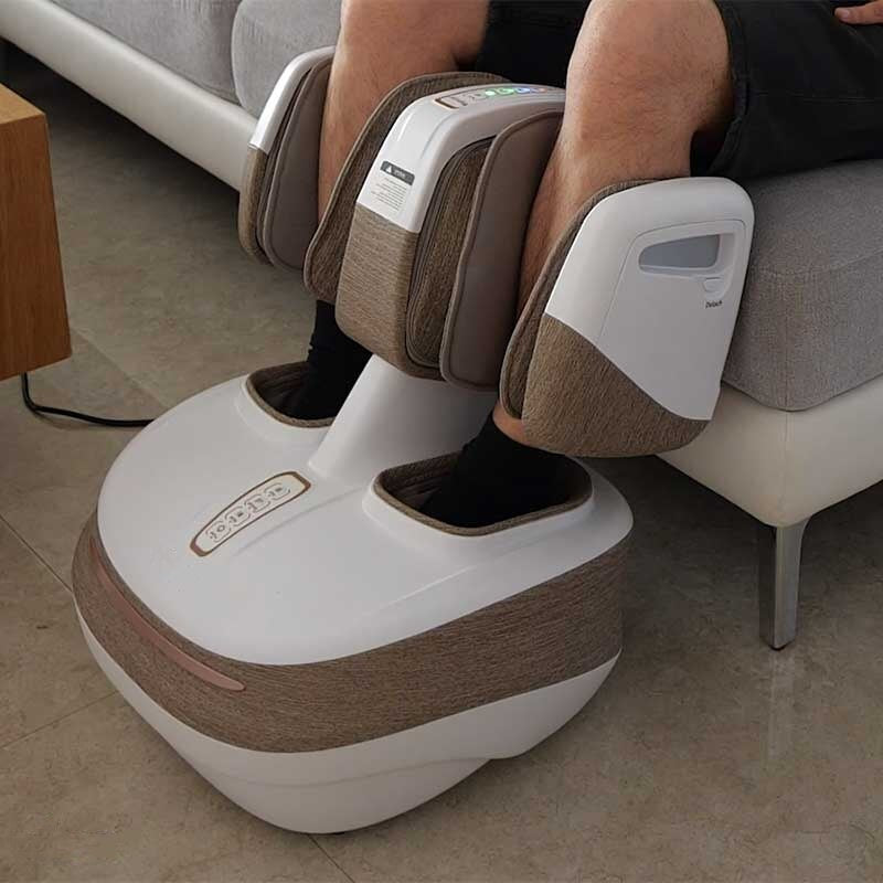 Massageador ideal para massagem de perna inteira de 2 pés, prensa de ondas de ar com aquecimento, infravermelho distante, pés, panturrilha, coxas, braços, unidade superior removível