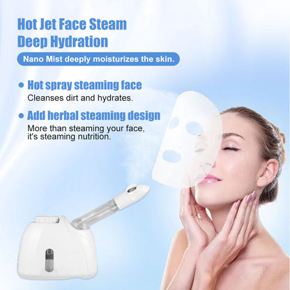 Ozone Facial Steamer Face Vaporizer Sprayer Skin Care Gentle and Deap Cleaning Face Steamer Electric Spa Face Steamer Whitening