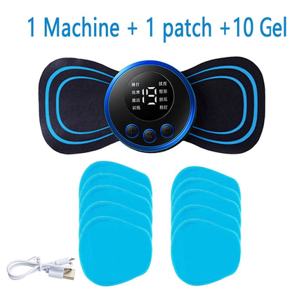 LCD Display EMS Neck Massage Electric Massager Cervical Neck Back Patch 8 Mode Pulse Muscle Stimulator Portable Relief Pain