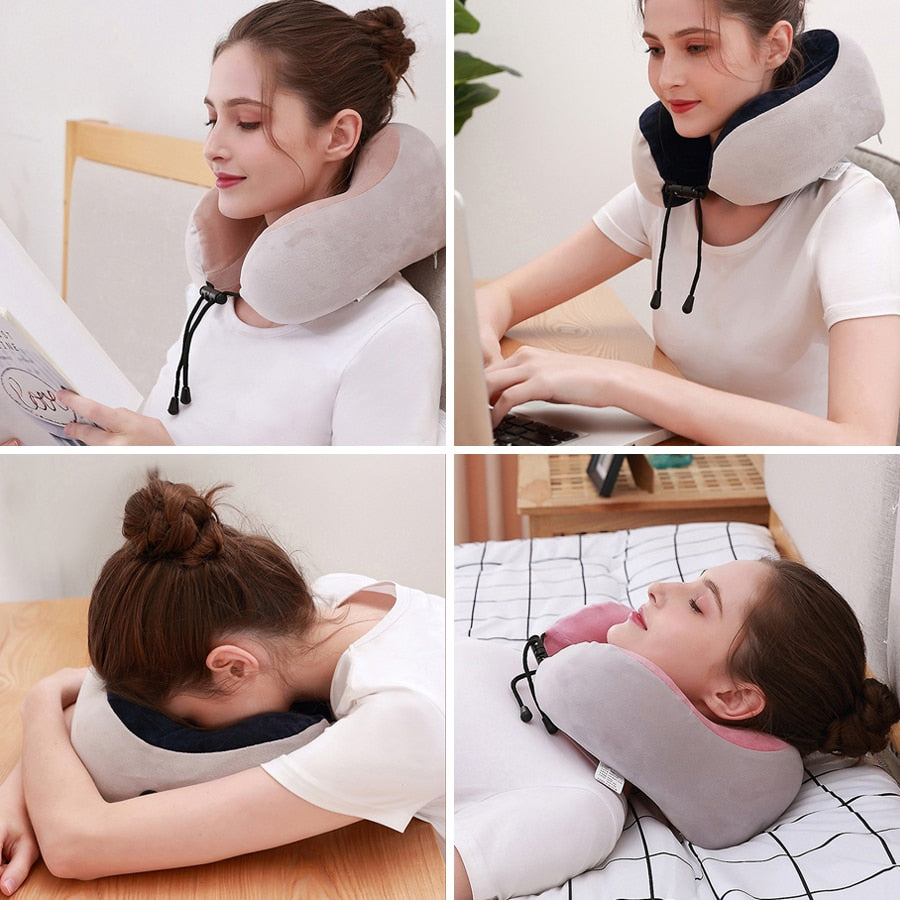 Neck Massager Relaxation Knead Heat Vibrator Travel U-shaped Pillow Car Airport Office Siesta Electric Cervical Spine Massage