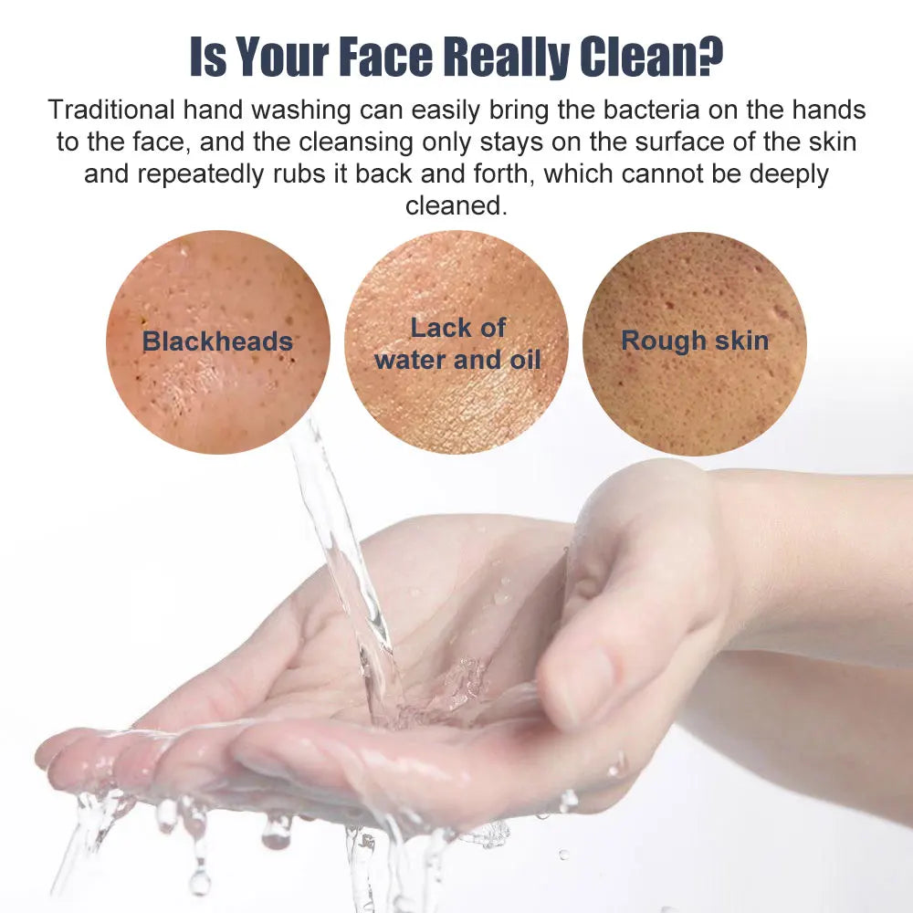 Effective facial cleansing tool for removing bacteria, blackheads, and impurities.