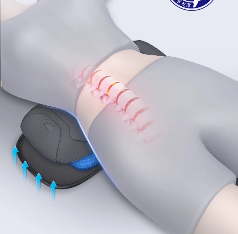 Customizable vibration massage targeting acupressure points in the lower back.