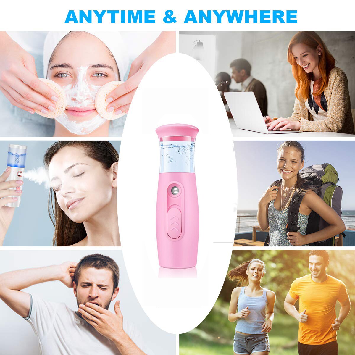 Nano Mist Facial Sprayer USB Humidifier Rechargeable Nebulizer Face Steamer Moisturizing Beauty Instruments Face Skin Care Tools