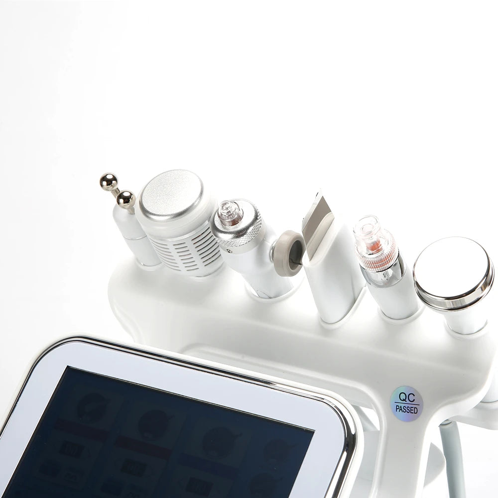 Water Dermabrasion Machine, facial cleanser and skin rejuvenator with RF, cold, and ultrasound waves.