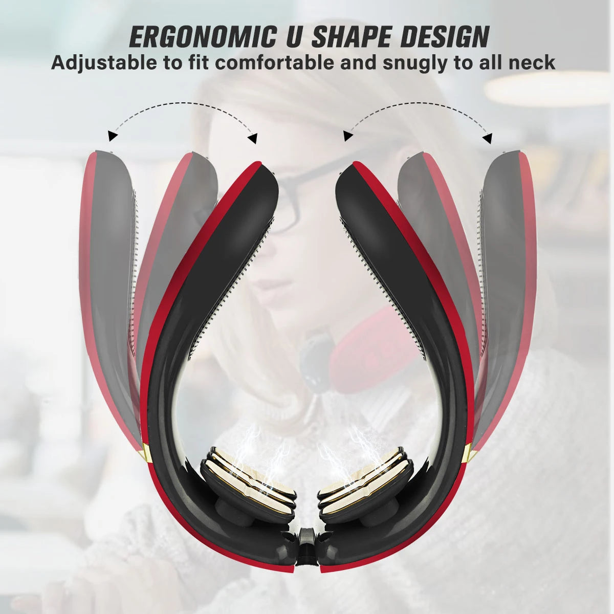 U-shaped design adjusts for a comfortable, snug fit on any neck size.