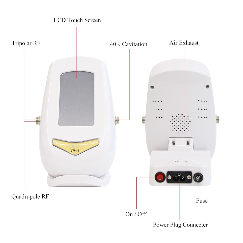 LCD Touch Screen Tripolar RF 40K Cavitation Air Ex