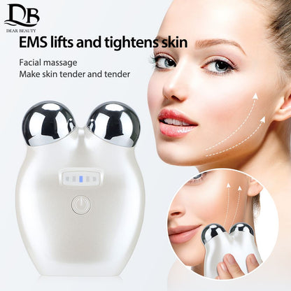 Microcurrent Face Roller Massager Face Lifting Machine 3D Facial Massage Roller Anti Wrinkle Tighten Skin Rejuvenation Skin Care