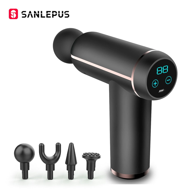 SANLEPUS Pistola de Massagem LCD Portátil Para o Corpo, Pescoço, Costas, Percussão Elétrica, Massageador de Tecido Profundo, Relaxamento Muscular, Fitness, Emagrecimento