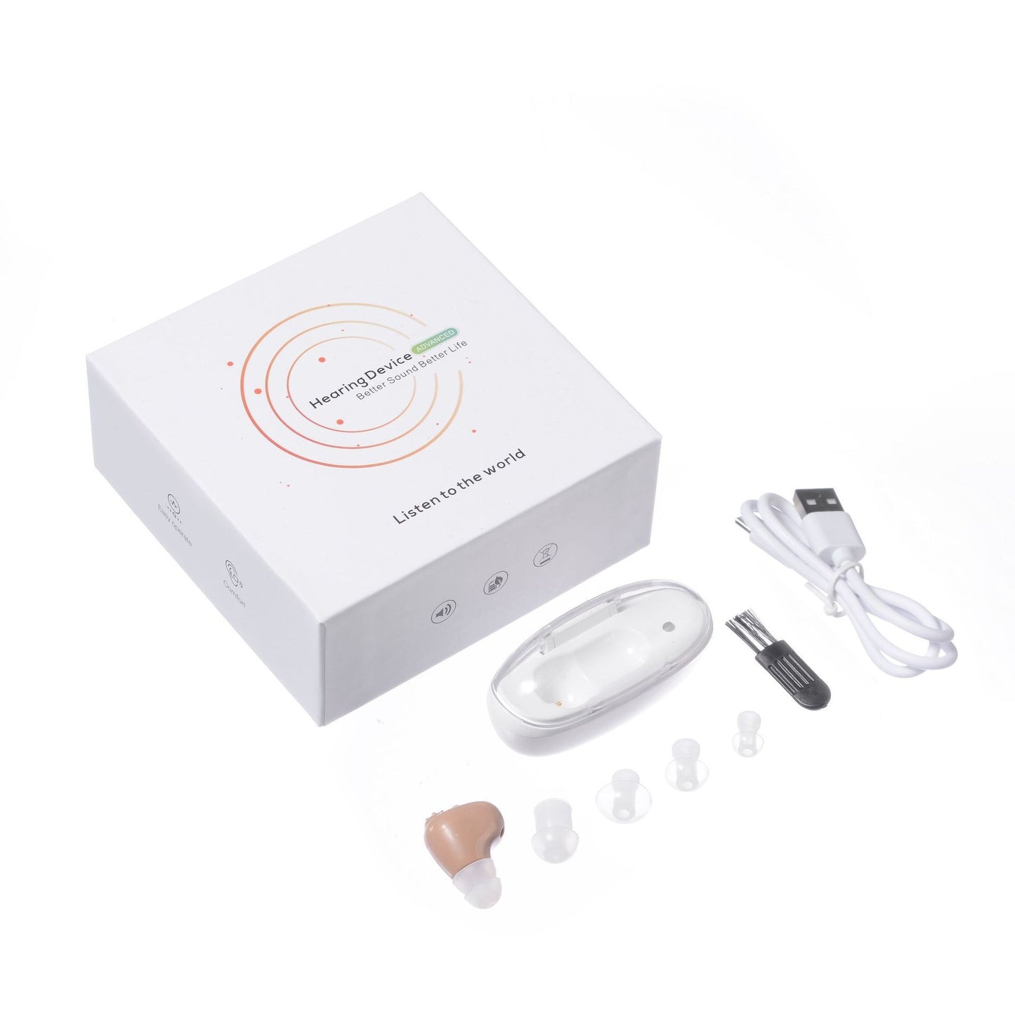 ITE Ear Hearing Aid Rechargeable Hearing Device Hearing Aids for The Elderly Audifonos Sound Adjustable Hearing Amplifier