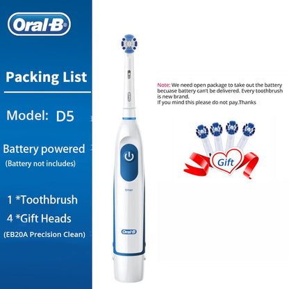 Oral B escova de dentes elétrica rotação dentes limpos escova de dentes adulto DB4010 escova de dentes elétrica com 4 cabeças de reposição extras