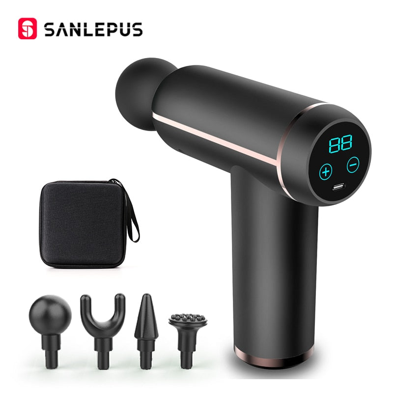 SANLEPUS Pistola de Massagem LCD Portátil Para o Corpo, Pescoço, Costas, Percussão Elétrica, Massageador de Tecido Profundo, Relaxamento Muscular, Fitness, Emagrecimento