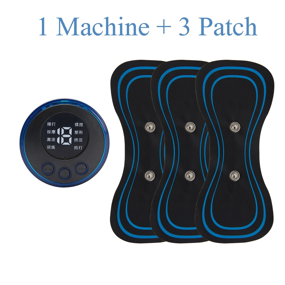 EMS Mini Electric Pulse Neck Masager LCD Display 8 Mode Cervical Massage Patch Muscle Pain Relief Tool Portable Body Massager