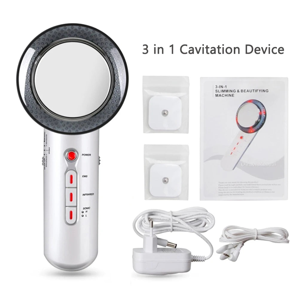 Ultrasonic cavitation device for weight loss, beauty, and fat burning with added EMS and massage features.