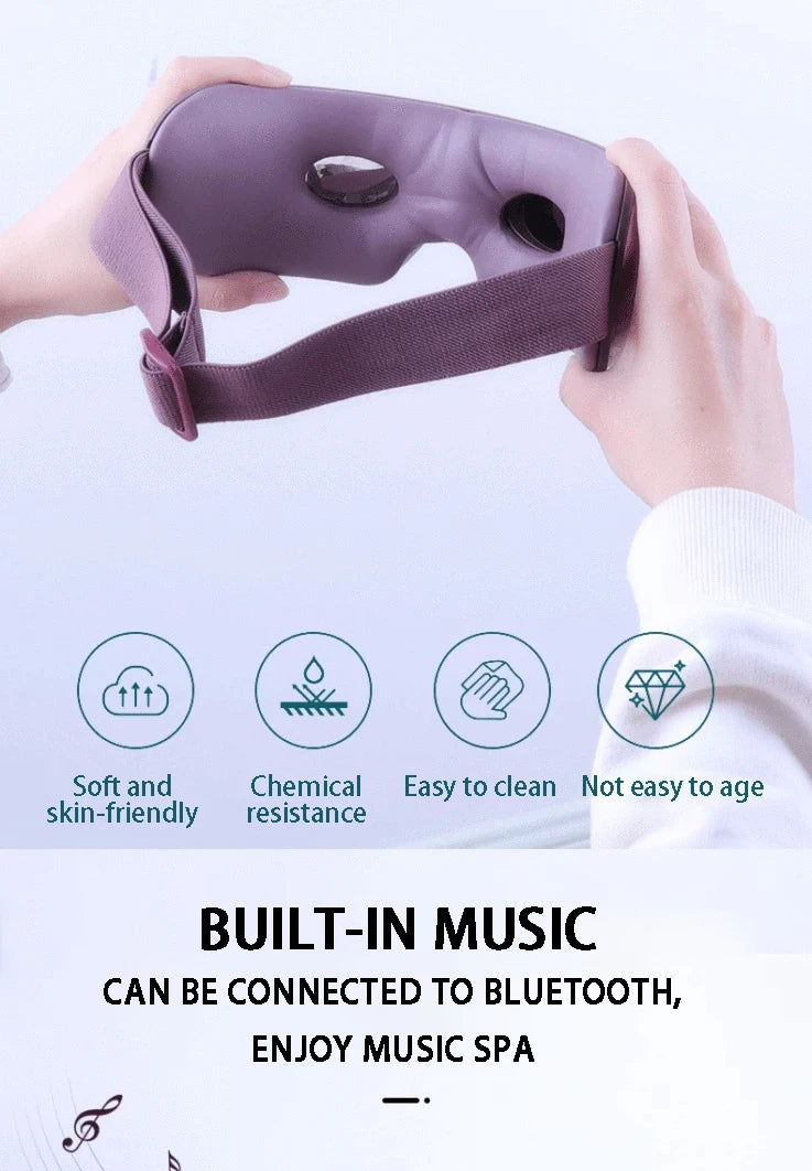 Gentle eye massager with built-in Bluetooth for relaxing music