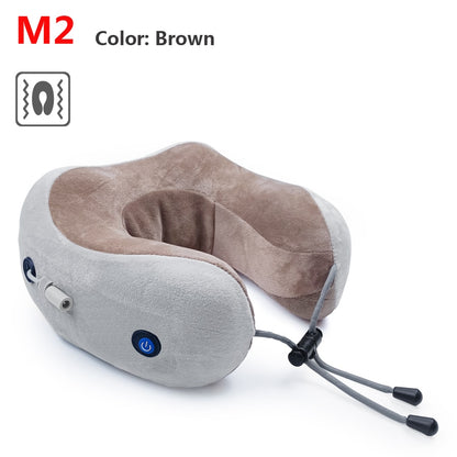 Neck Massager Relaxation Knead Heat Vibrator Travel U-shaped Pillow Car Airport Office Siesta Electric Cervical Spine Massage