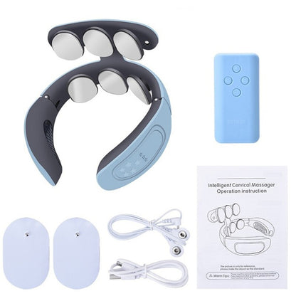 Masseur de cou pour soulager la douleur avec chaleur Massage électrique de la colonne cervicale du cou USB Rechargeable Relaxation du cou Dispositif de soins de santé à domicile