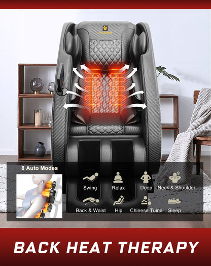 Massage Chair Recliner with Zero Gravity, Full Body Massage Chair with Heating, Bluetooth Speaker, Airbags, Foot Roller