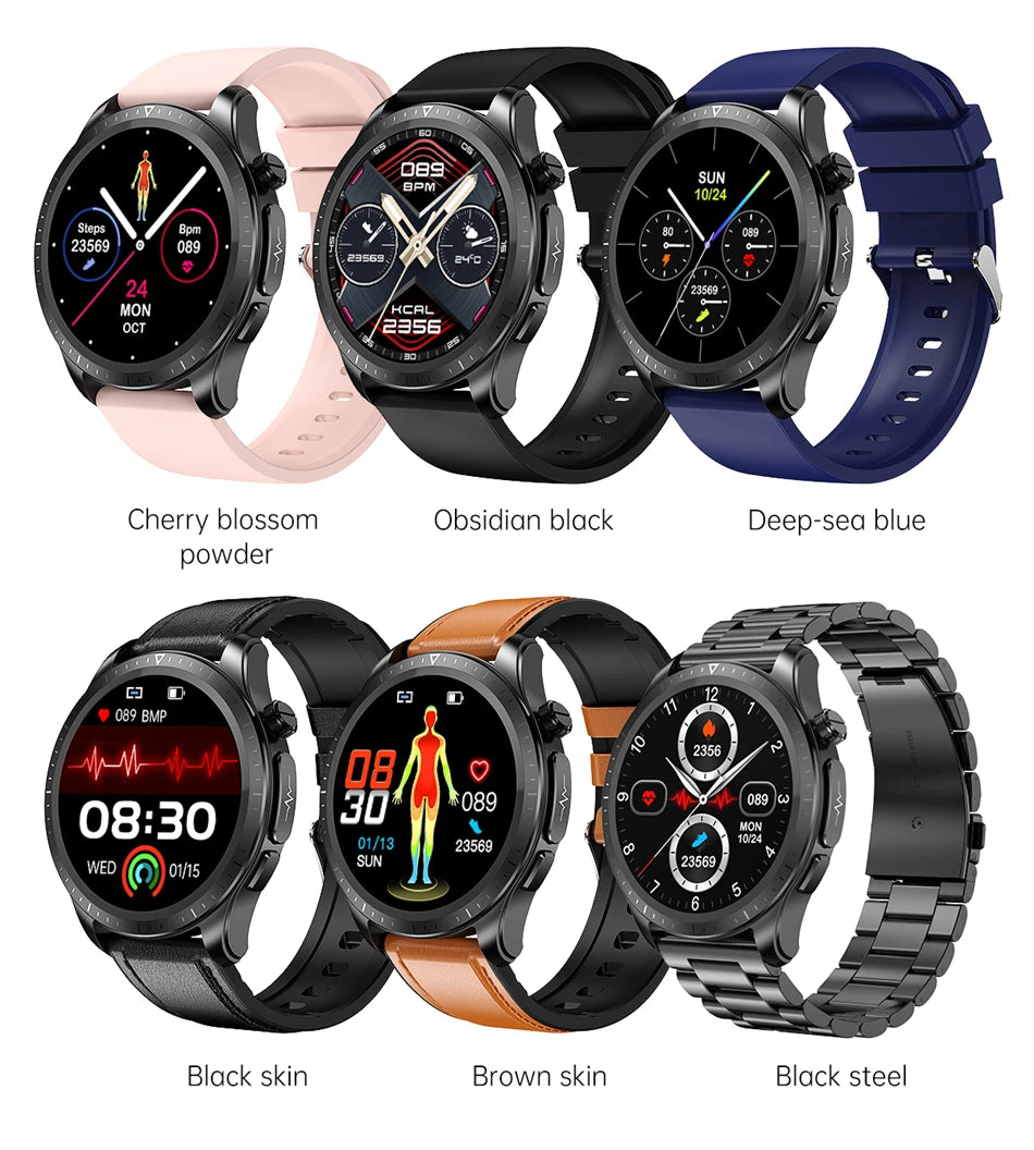 2023 New Blood Glucose Monitor Smart Watch Men Women ECG+PPG Body Temperature Blood Oxygen  Heart Rate Health Sport Smartwatch