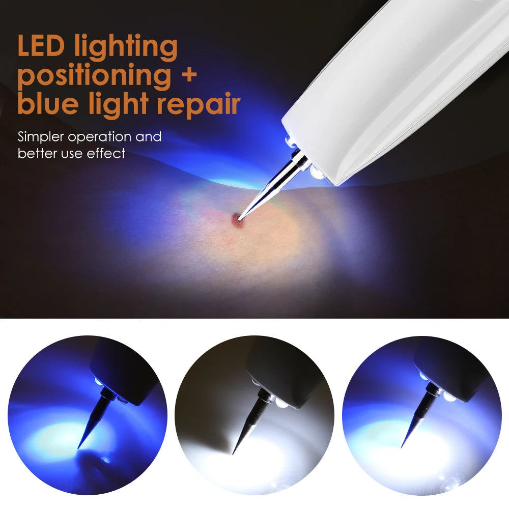 Effective beauty solution removing moles and warts with blue LED light technology.