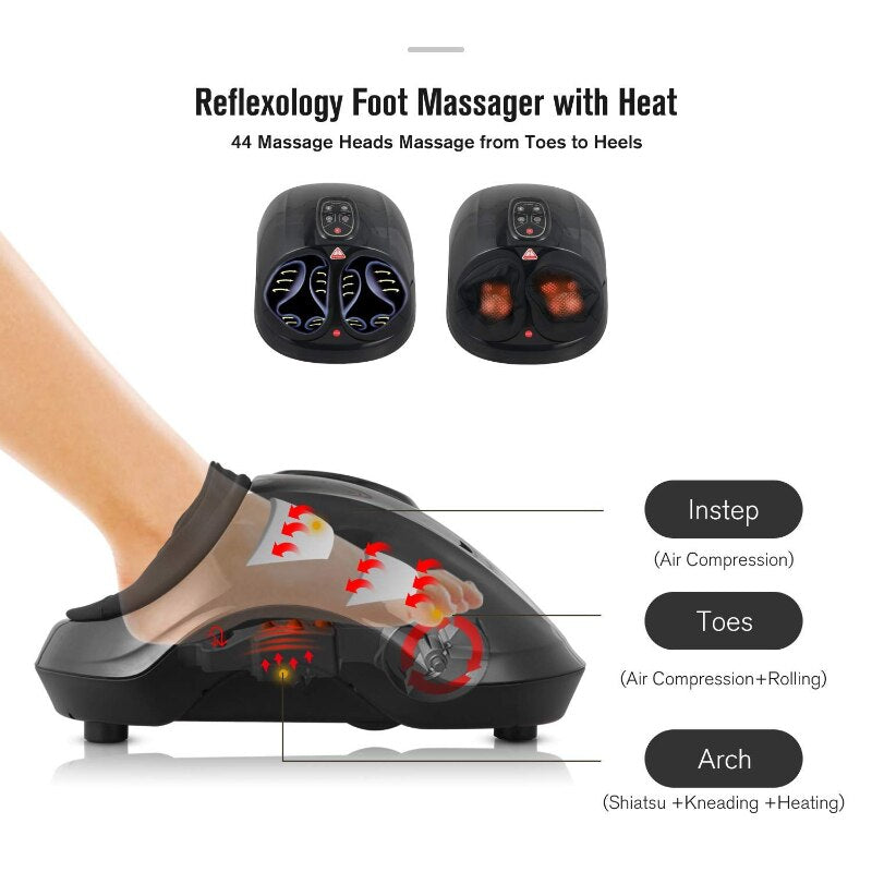 Reflexology Foot Massager with Heat 44 Massage Heads Massage from