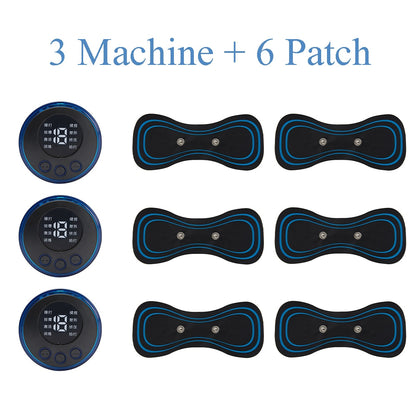 EMS Mini Electric Pulse Neck Masager LCD Display 8 Mode Cervical Massage Patch Muscle Pain Relief Tool Portable Body Massager