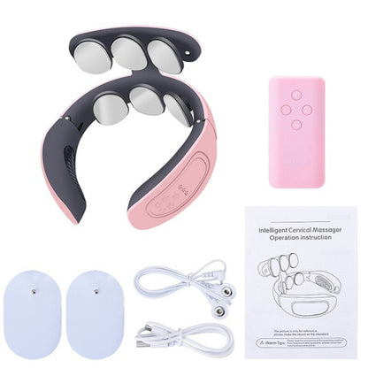 Masseur de cou pour soulager la douleur avec chaleur Massage électrique de la colonne cervicale du cou USB Rechargeable Relaxation du cou Dispositif de soins de santé à domicile