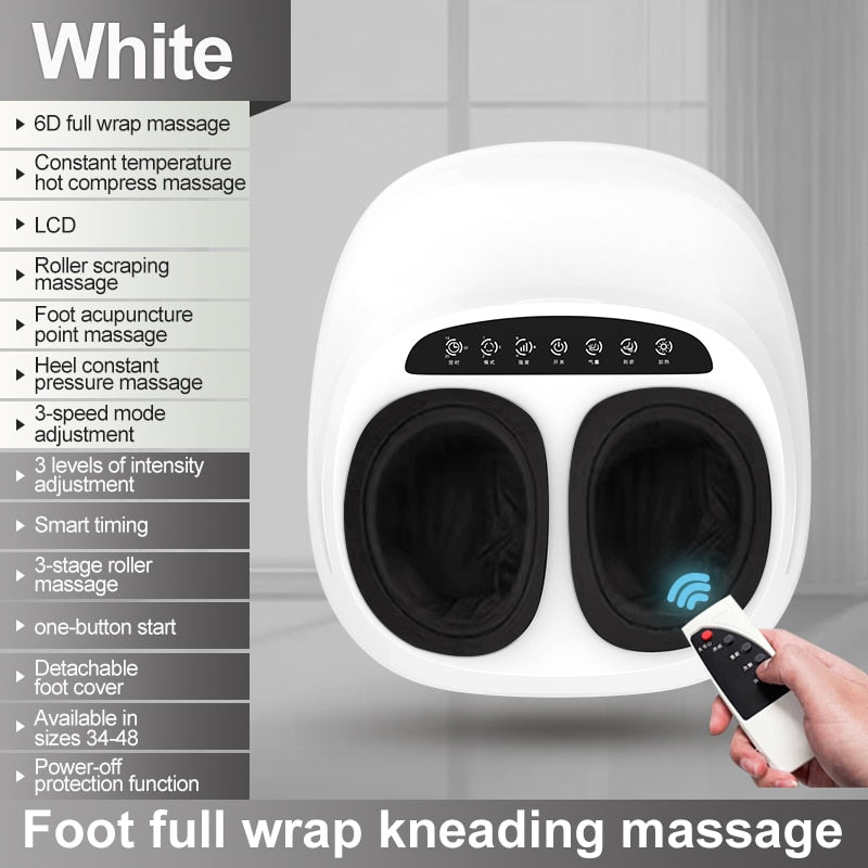 White 6D full wrap massage Constant temperature hot compress massage LCD Roller