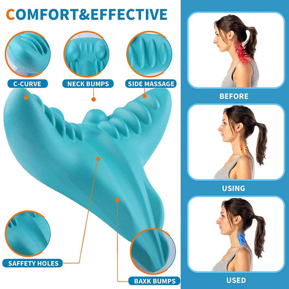 Comfortably massage your neck with our curved massager; secure safety holes for optimal support first.