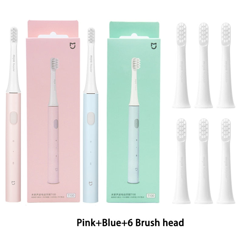 Xiaomi Mijia T100 Sonic Electric Toothbrush Mi Smart Tooth Brush Colorful USB Rechargeable IPX7 Waterproof For Toothbrushes head