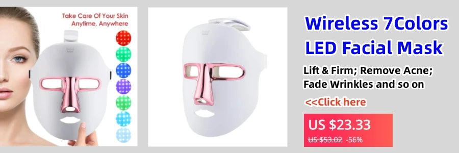 Wireless LED facial mask for healthy, glowing skin at home.