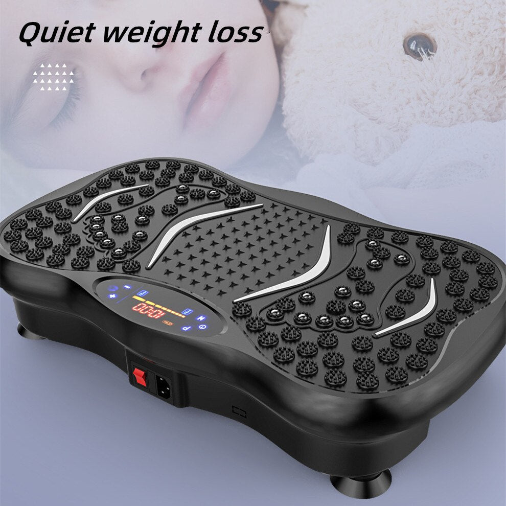 Vibration Platform Plate Whole Body Massager Machine With Resistance Bands &amp; Remote Control for Fat Burning, Weight Loss