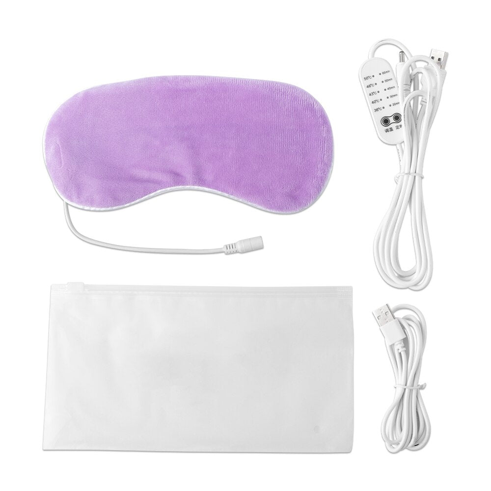 Heated Eye Mask,USB Eye Mask for Dry Eyes with Temperature &amp; Timer Control, Warm Compress Heating Pad for Sleep Dark Circles