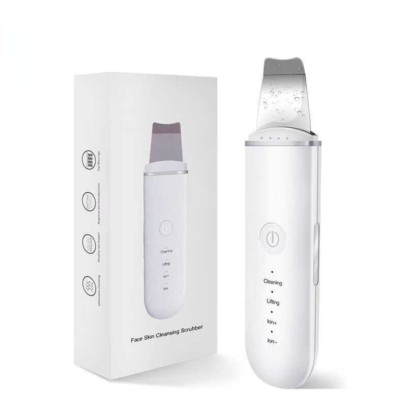 Ultrasonic Skin Scrubber Vibration Face Espátula Removedora de cravos Pá Limpeza Cavitação Peeling Facial Lifting Cuidados com a pele