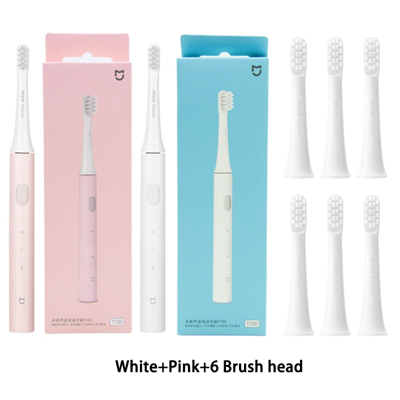 Xiaomi Mijia T100 Sonic Electric Toothbrush Mi Smart Tooth Brush Colorful USB Rechargeable IPX7 Waterproof For Toothbrushes head