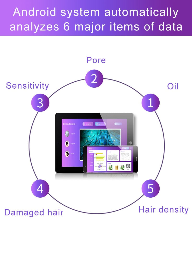 Analisador de testador de pele digital sem fio especial USB Connective Handled Skin Scanning Machine para análise de pele