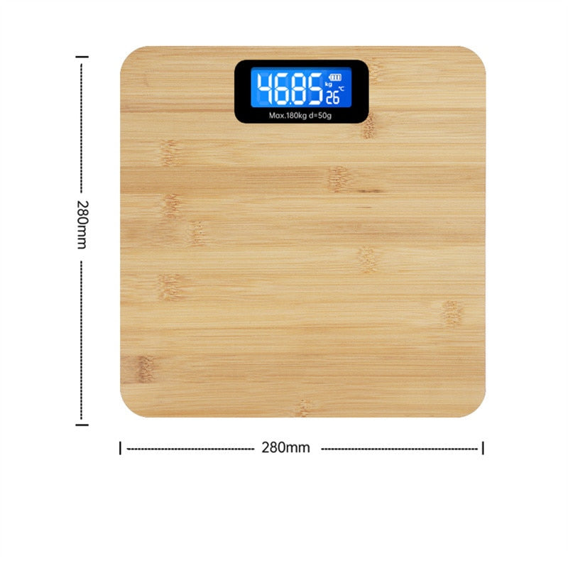 Wood Fall-proof Body Weight Scale Household Precise Smart Body Fat Scale Electronic Weighing Scale LED Digital Bathroom Scale