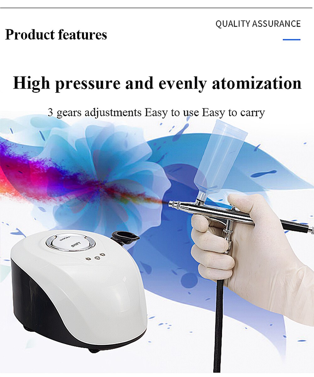 New product 2023 water oxygen jet facial steam compressor facial air brush makeup tattoo cake nail art design graffiti tool