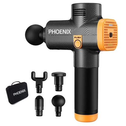 Pistola de massagem Phoenix A2 Relaxamento muscular Pistola de fáscia de tecido profundo Terapia dinâmica Vibrador Modelador Alívio da dor Massageador de pés traseiros