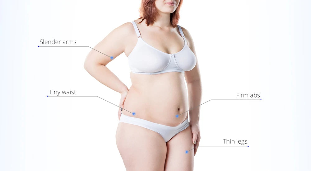 Ultrasonic body slimming device tones arms, slims waist, and defines abs.