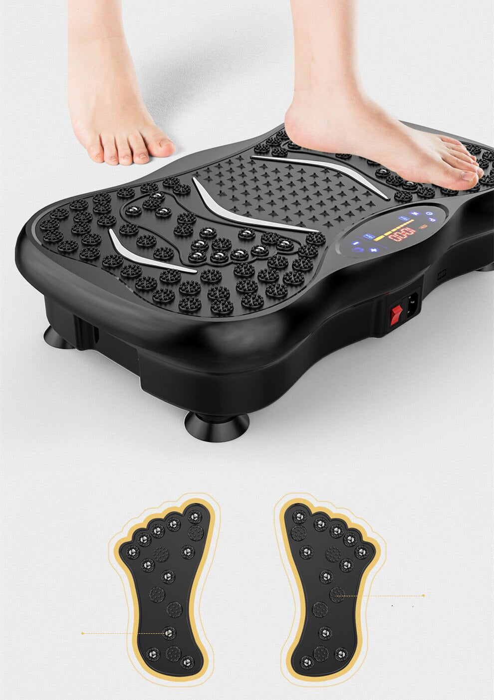 Vibration Platform Plate Whole Body Massager Machine With Resistance Bands &amp; Remote Control for Fat Burning, Weight Loss