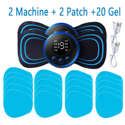 LCD Display EMS Neck Massage Electric Massager Cervical Neck Back Patch 8 Mode Pulse Muscle Stimulator Portable Relief Pain