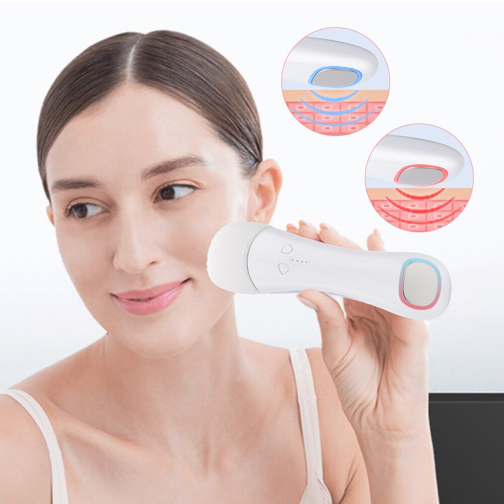 Electric Face Cleansing Brush For Facial Skin Care Wash Sonic Vibration Massage Tool 2 in 1 Acne Pore Blackhead Silicone Cleaner