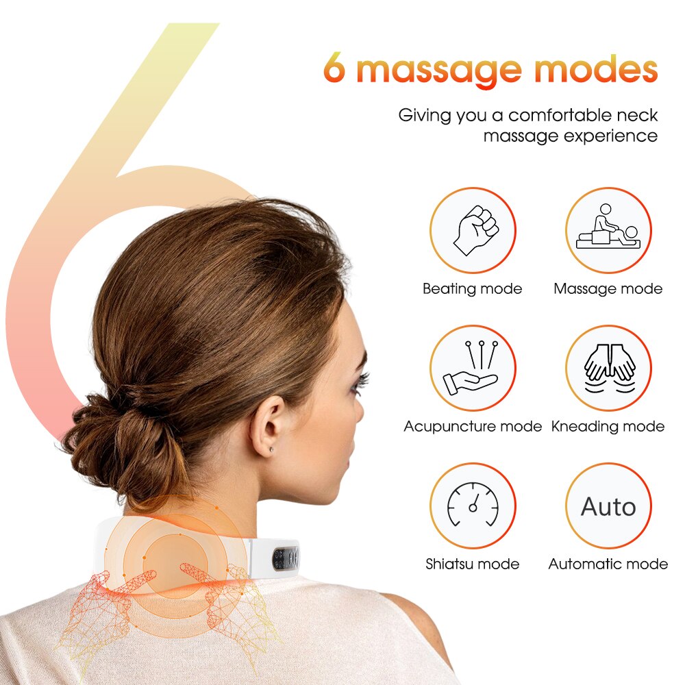 6 massage modes Giving you a comfortable neck massage experience Beating mode